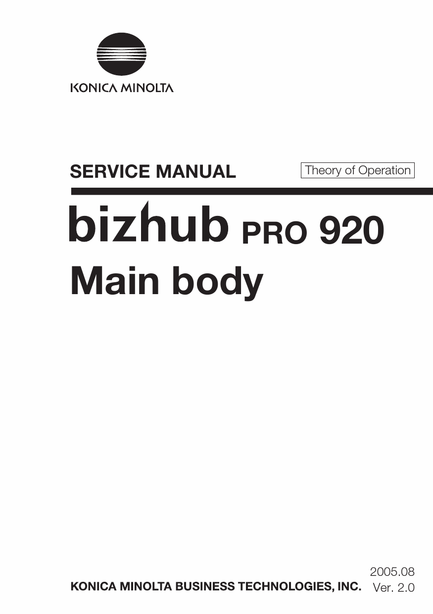 Konica-Minolta bizhub-PRO 920 THEORY-OPERATION Service Manual-1